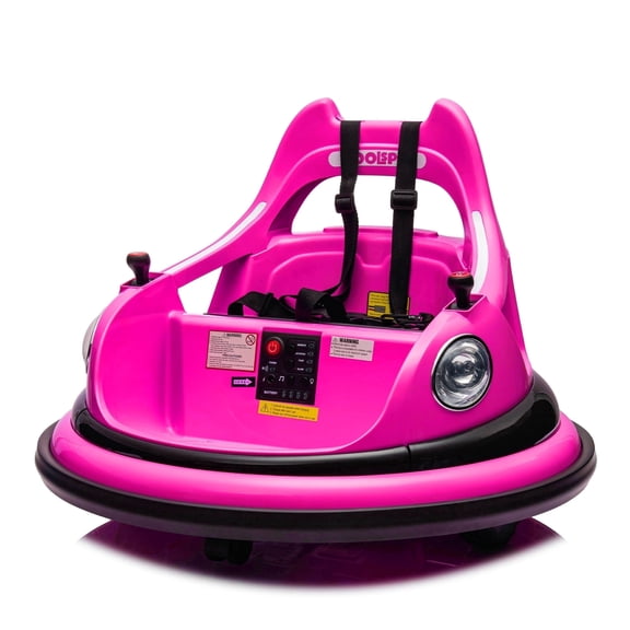 SaveJoy 12V electric Bumper car for kids 360° Spin, Bumper Car Ride on Toys for Toddlers Aged 1.5-5 with Remote Control, Pink