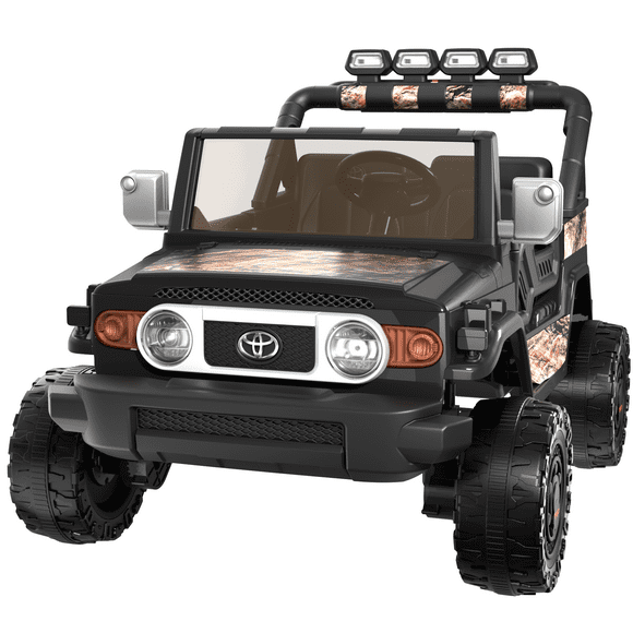 SaveJoy 24V Kids Ride on Truck Car, Licensed Toyota Powered Ride-On 2 Seater Toys with Remote Control, Spring Suspension, Electric Car for Kids, Black