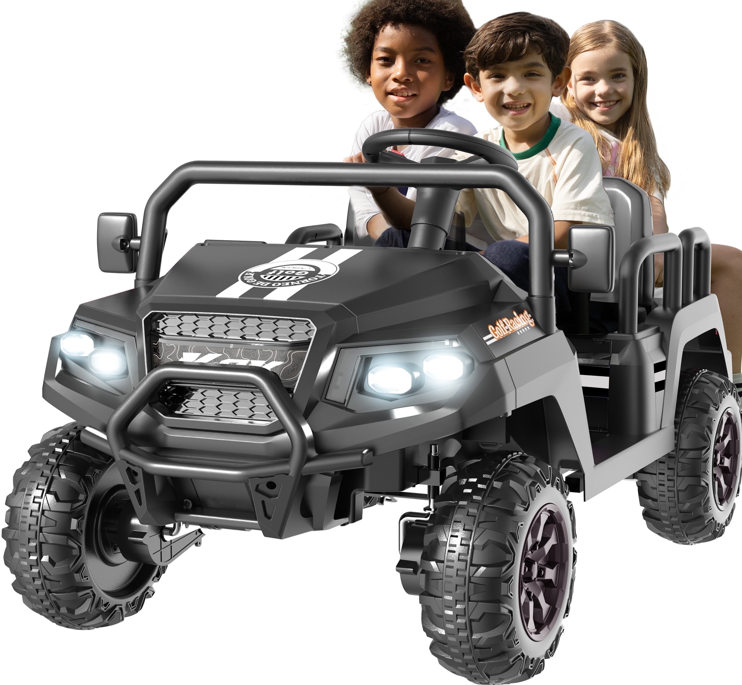 SaveJoy 24V 4 Seater Ride on Toys, Powered Ride on Cars w/ Four
