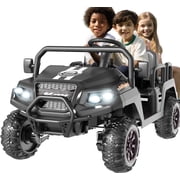 SaveJoy 24V 4 Seater Ride on Toys, Powered Ride on Cars w/ Four Wheels, Electric Car with Parent Remote Control for Toddlers Kids Girls Boys, Black