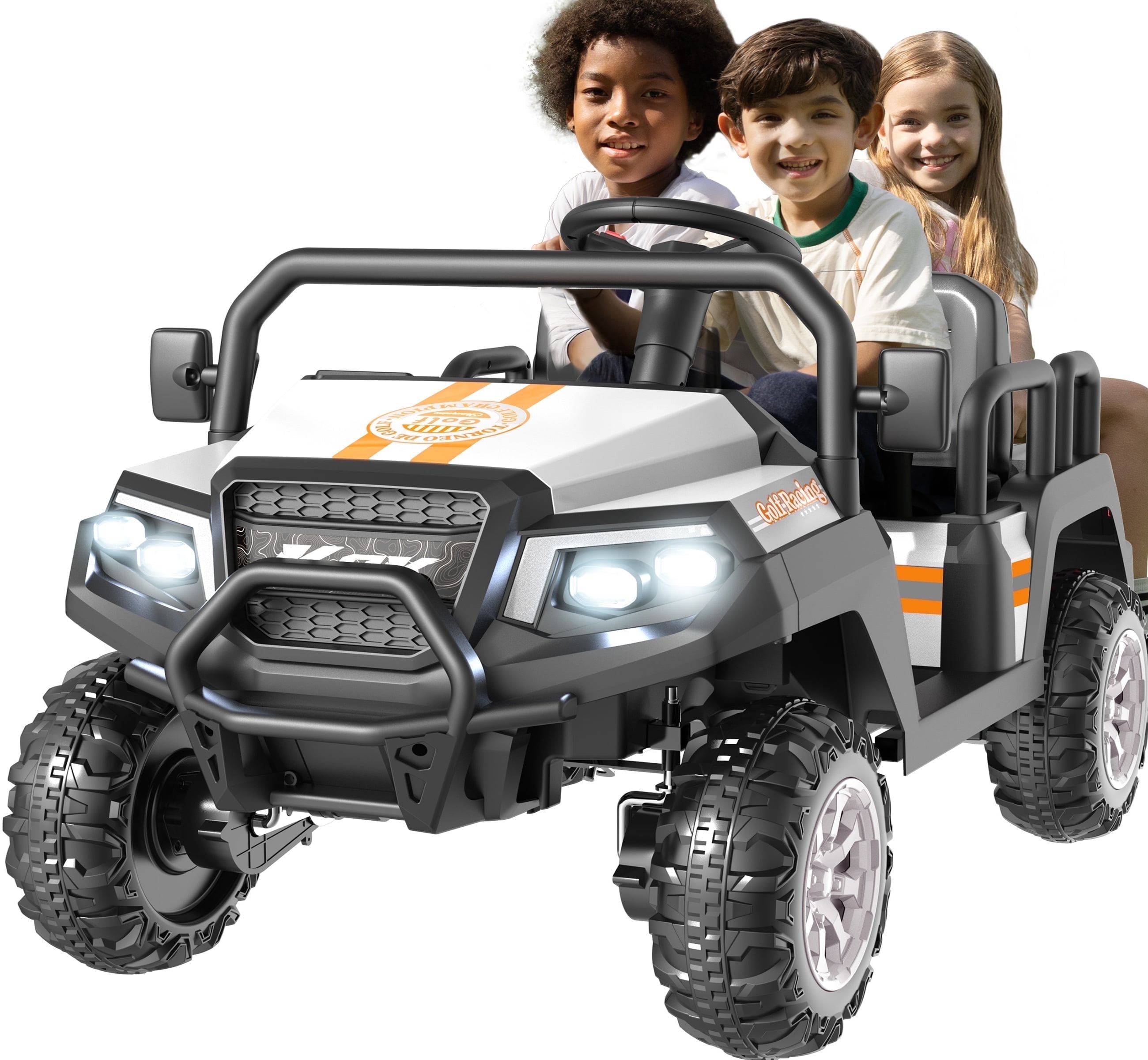 SaveJoy 24V 4 Seater Ride on Toys, Powered Ride on Cars w/ Four SaveJoy 24V 4 Seater Ride on Toys, Powered Ride on Cars w/ Four