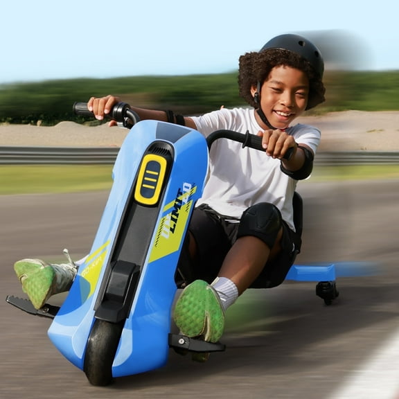 ORFELD 24V Kids Electric Go Kart,High-Power Battery Ride-On Toy with Safety Belt,Outdoor Drift Cart for Ages 6+,Ideal Gift for Boys & Girls,Blue