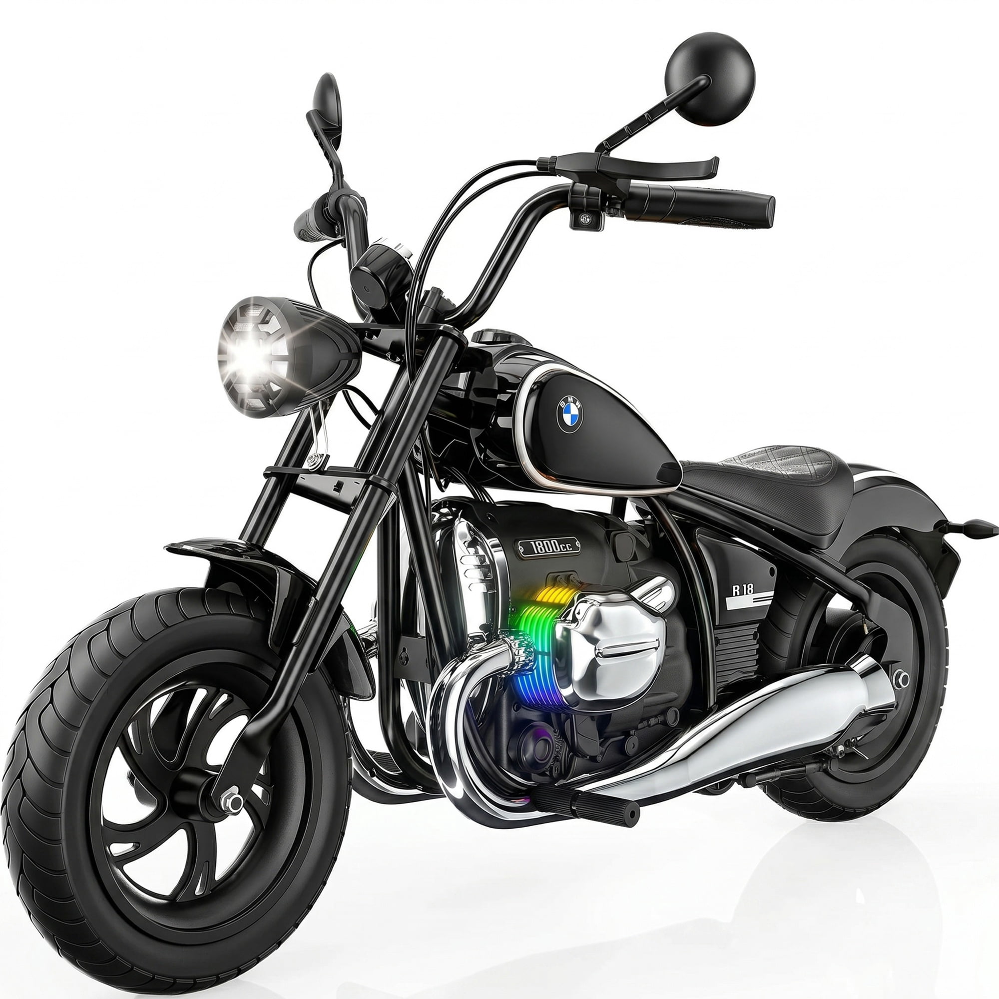 SaveJoy BMW Licensed 24V 280W Electric Dirt Bike, Electric Powered Motorcycles for Boys Girls Kids Age 3-8-12, w/ Removable Training Wheels, Black