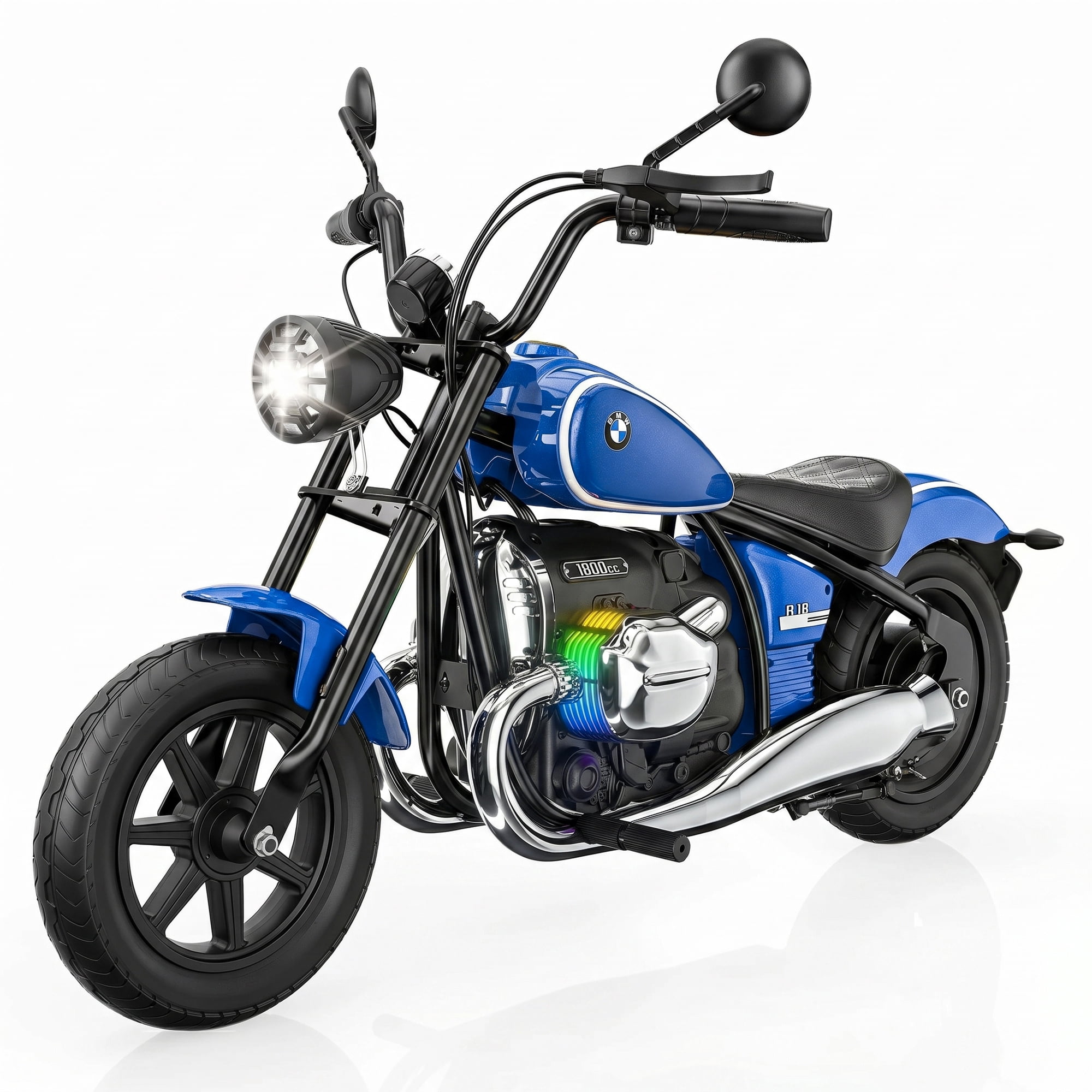 SaveJoy BMW Licensed 24V 9Ah Kids Ride On Motorcycle, Powered Electric Dirt Bike with Removable Training Wheels and Suspension for Boys Girls Ages 3-8, Blue