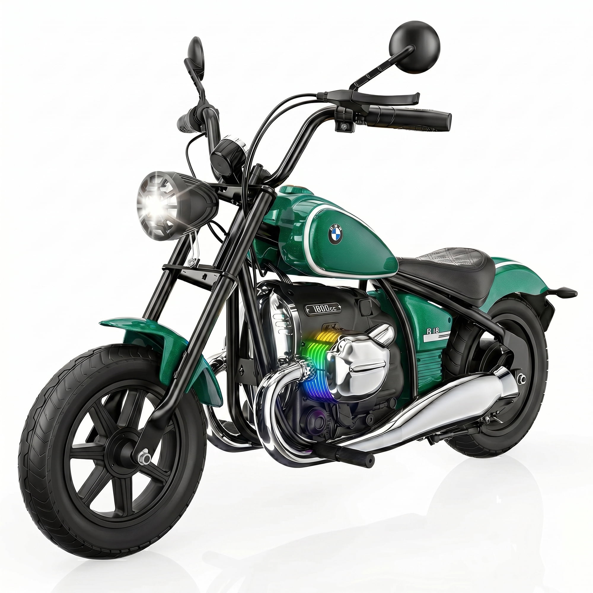 SaveJoy BMW Licensed 24V 9Ah Kids Ride On Motorcycle, Powered Electric Dirt Bike with Removable Training Wheels and Suspension for Boys Girls Ages 3-8, Green