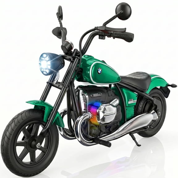 SaveJoy BMW Licensed 24V 9Ah Kids Ride On Motorcycle, Powered Electric Dirt Bike with Removable Training Wheels and Suspension for Boys Girls Ages 3-8, Green