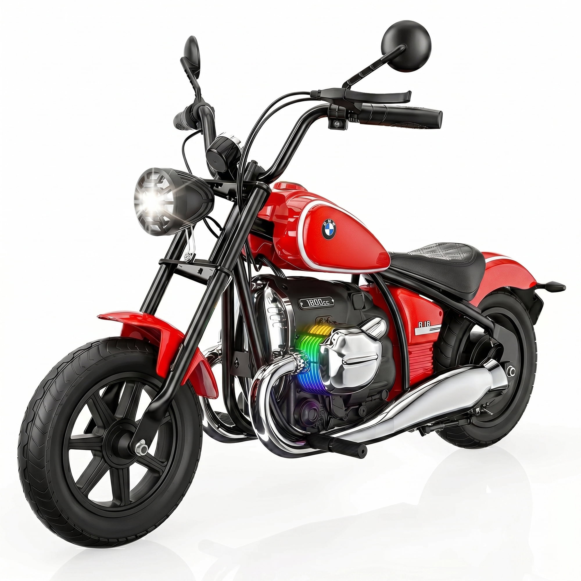 SaveJoy BMW Licensed 24V 9Ah Kids Ride On Motorcycle, Powered Electric Dirt Bike with Removable Training Wheels and Suspension for Boys Girls Ages 3-8, Red