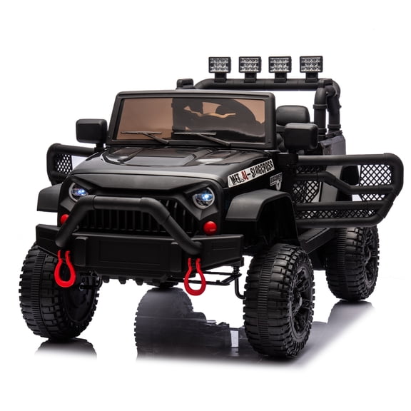 SaveJoy 24V Kids Ride On Car,Four Wheel Suspension with Parent Remote Control, 400W Motor for Ages 3+, Black