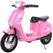 SaveJoy Kids Motorcycle 24V Retro Ride on Toys for Ages 8+, 15 mph LED Light up Electric Ride On Car,Durable Outdoor Gift for Boys & Girls,Pink