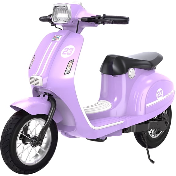 SaveJoy Kids Motorcycle 24V Retro Ride on for Ages 8+, LED Light-Up Electric Ride On Toy,Durable Outdoor Gift for Boys & Girls,Purple