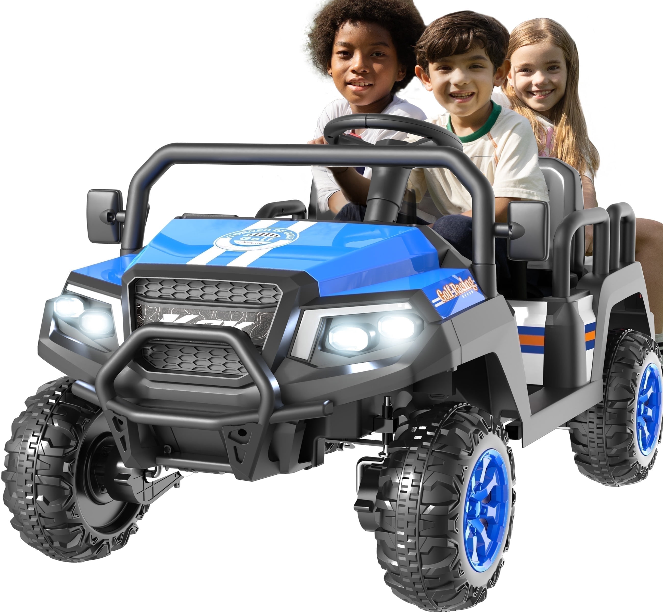 SaveJoy 24V 4 Seater Ride on Toys, Powered Ride on Cars w/ Four Wheels ...