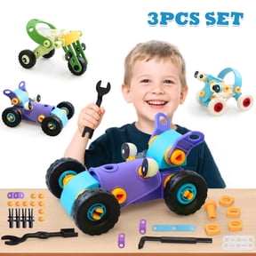 SaveJoy 3-in-1 STEM Construction Toys for Kids, Creative Engineering Vehicles with Tools, Educational Building Set for Boys & Girls Ages 3-8, Ideal Gift for Toddlers