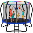 thumbnail image 1 of SaveJoy 8FT Trampolines for Kids with Safety Enclosure, Basketball Hoop & Lights, Kids Trampoline Indoor & Outdoor, 1 of 11