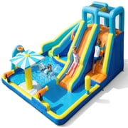 SaveJoy Giant 11-in-1 Inflatable Water Slide Bounce House, 197x169x87, 750W Blower, Summer Water Park for Kids 3-8, Indoor & Outdoor Use