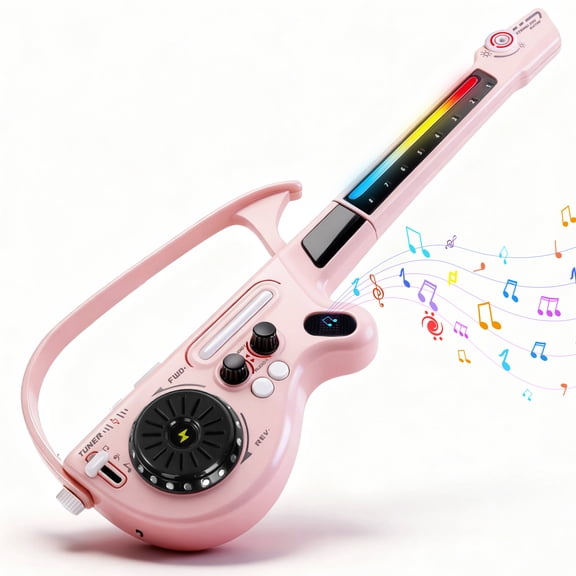 SaveJoy Kids Multi-Functional Electric Guitar Toy with Light & DJ Turntable,Rechargeable Bluetooth Musical Instrument for Toddlers Ages 3-7, Perfect Gift for Boys & Girls