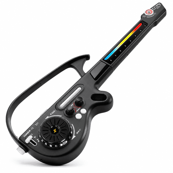 SaveJoy Kids Electric Guitar Toy with Lights & Sounds, 4-in-1 Musical Instrument with DJ Turntable & Bluetooth, Interactive Music Toy for Toddlers Ages 3-7, Gift for Boys & Girls