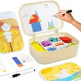 thumbnail image 1 of SaveJoy Magnetic Tangram Puzzle Learning Toys with Pen, 250PCS Montessori  Pattern Blocks Set for Toddlers 4-8, Educational Stem Gift for Kids, 1 of 8