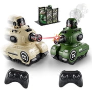 SaveJoy 2-Pack RC Battle Tank, RC Car Remote Control Car with Ejection Station Toy for Kids Ages 3-8, Birthday Gifts for Boys Girls