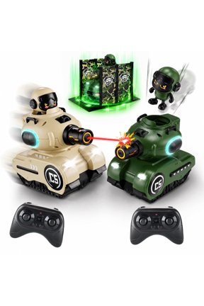 2Pack Remote Control Cars, RC Battle Tank, RC Toy Cars with Station for Boys Girls Ages 3-8, Birthday Gifts for Kids