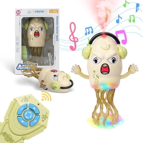SaveJoy Baby Interactive Toy, Crawling Squid Toy with Mist Spray, Remote Control Dancing Toy with Lights & Music, Sensory Toy for Toddlers 3+
