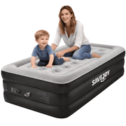 SaveJoy Twin Air Mattress with Built in Pump, 18  Inflatable Mattress Blow up Air Bed for Camping, Home & Guests