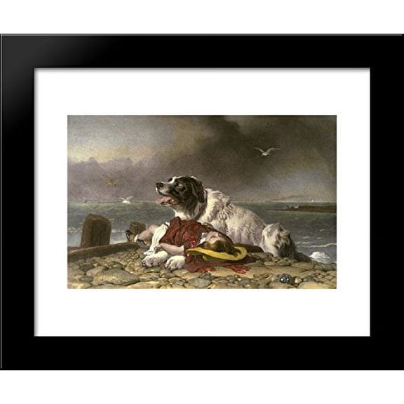 Saved 20x24 Framed Art Print by Edwin Henry Landseer
