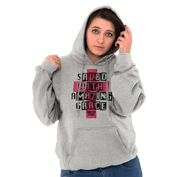 Saved Amazing Grace Christian Hoodie Sweatshirt Women Men Brisco Brands L