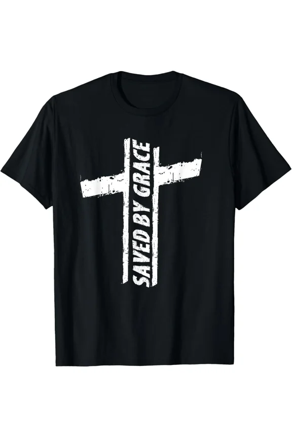 Saved By Grace Christian Scripture Bible Verse Religious Unisex T-Shirt ,up to size 5XL