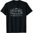 thumbnail image 1 of Saved By Grace Faith Quote / Christian Bible Verse Scripture T-Shirt Black Small, 1 of 4