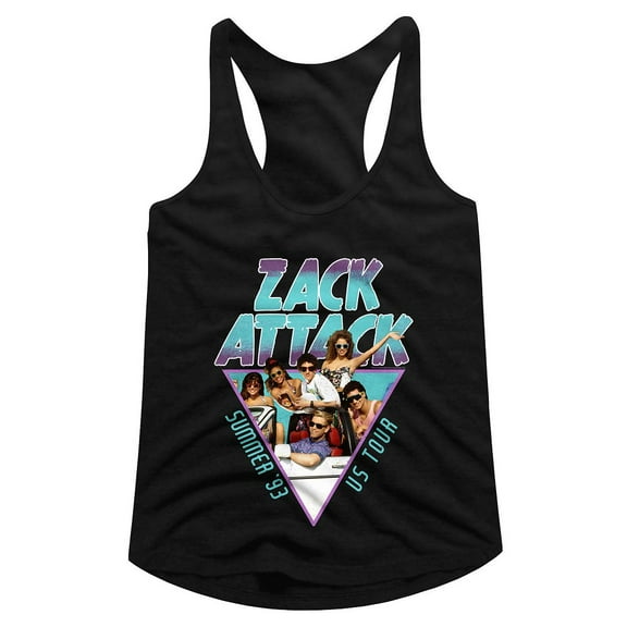 Saved By The Bell Summer Tour 93 Black Women's Slim Fit Racerback Tank Top S