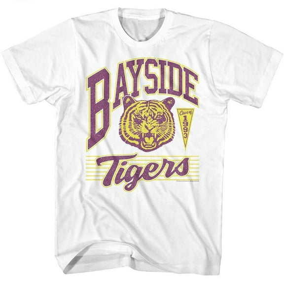 Saved By The Bell 90's Colors Bayside White Adult T-Shirt