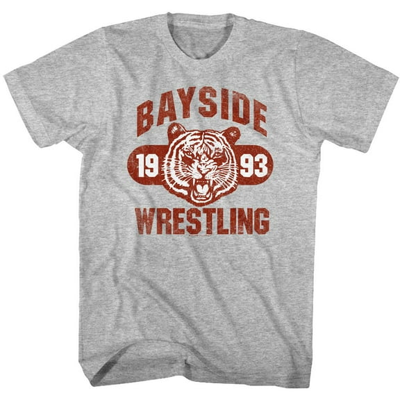 Saved By The Bell Bayside Wresting Gray Heather Adult T-Shirt