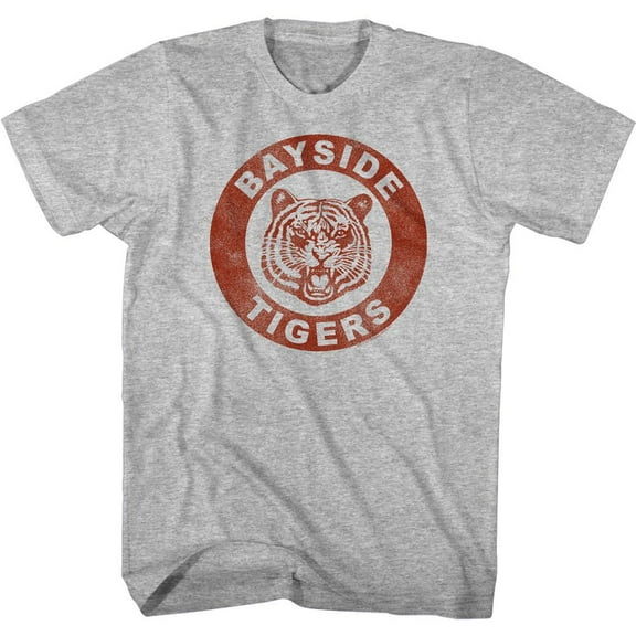Saved By The Bell Distressed Bayside Crest Gray Heather T-Shirt