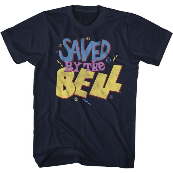 Saved By The Bell Faded Squiggles Navy Adult T-Shirt 6Xl