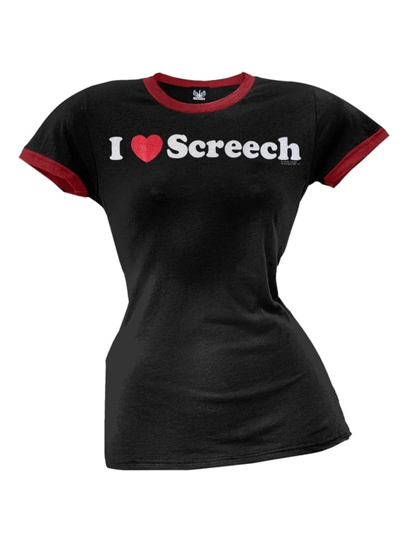 - I Heart Screech Juniors Ringer T-Shirt  - Large