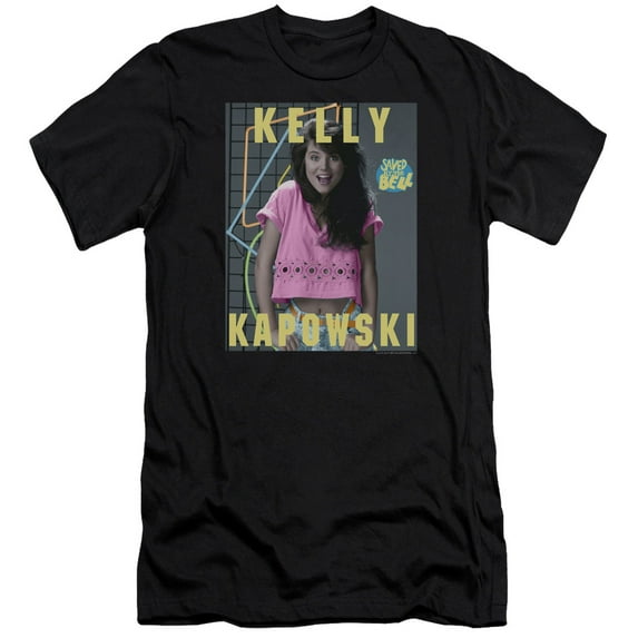 Saved By The Bell Kelly Kapowski Adult 30/1 T-Shirt Black