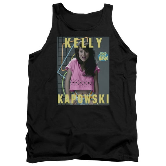 Saved By The Bell Kelly Kapowski Adult Tank Top Black