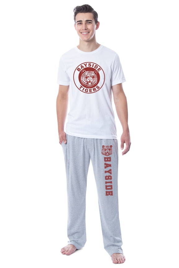 Saved By The Bell Mens' Bayside Tigers Logo Icon Symbol Sleep Pajama Set