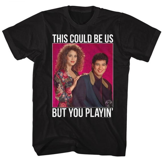 Saved By The Bell Playin Dots Black Adult T-Shirt 5Xl