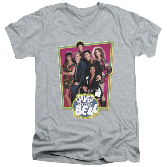 Saved By The Bell - Saved Cast - Slim Fit V Neck Shirt - Large