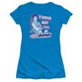 thumbnail image 1 of Saved By The Bell/Turn Up The Ac S/S Junior Sheer Turquoise Nbc327, 1 of 2