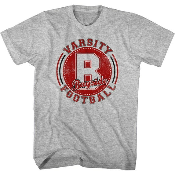 Saved By The Bell Varsity Football Gray Heather Adult T-Shirt