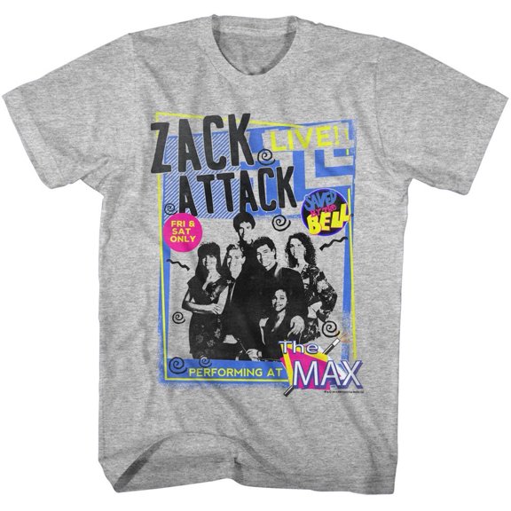 Saved By The Bell Zack Band Gray Heather Adult T-Shirt 4Xlt