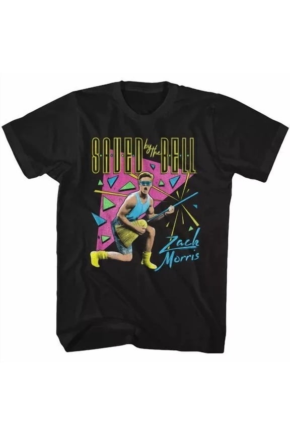 Saved By The Bell Zack Splosion Black Adult T-Shirt