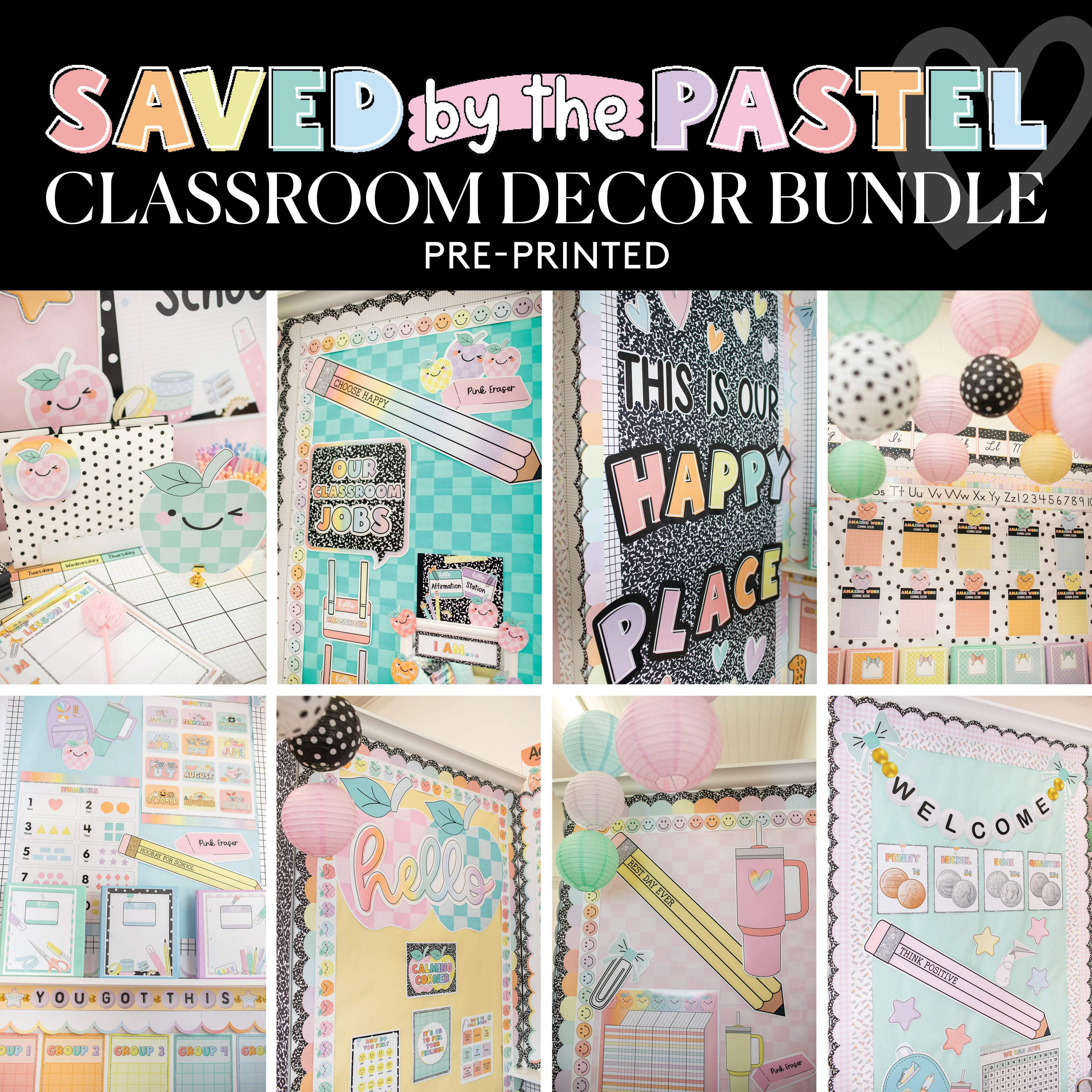 Saved By The Pastel | Classroom Decor Bundle | Schoolgirl Style ...