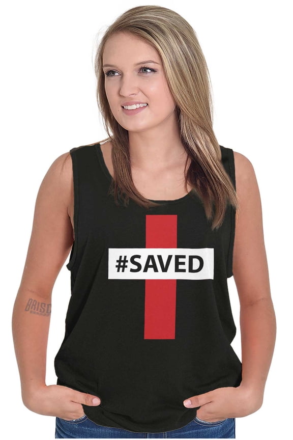 Saved Hashtag Religious Christian Tank Top T Shirts Men Women Brisco Brands S