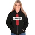 thumbnail image 1 of Saved Hashtag Religious Christian Zip Up Hoodie Men's Women's Brisco Brands S, 1 of 6