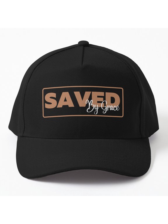 Saved by Grace Baseball Hat, Christian Faith Statement Graphic Design, Classic Everyday Cap