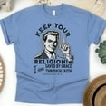 thumbnail image 1 of Saved by Grace Shirt – Keep Your Religion Ephesians 2:8-9 Christian Tee, CarolinaBlue, Size S, 1 of 6