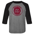 thumbnail image 1 of Saved by the Bell Bayside Tigers Gray Heather/Dark Heather Long Sleeve Raglan T-Shirt, 1 of 2